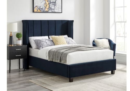 Limelight Polaris 4ft6 Double Navy Blue Fabric Bed Frame