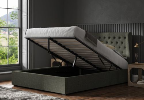 Emporia Hampstead 6ft Super Kingsize Grey Fabric Ottoman Bed