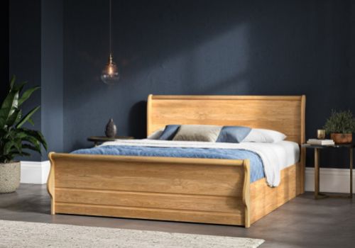 Emporia Windsor 6ft Super Kingsize Oak Ottoman Sleigh Bed