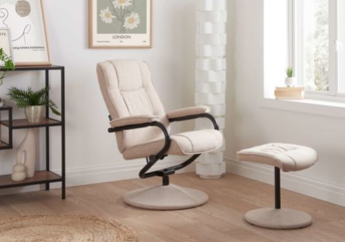 Birlea Memphis Wheat Fabric Swivel Chair And Stool