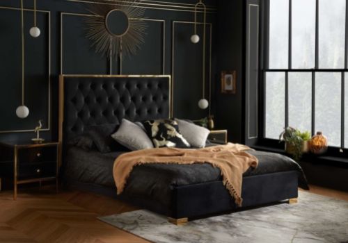 Birlea Chelsea 5ft Kingsize Black Fabric Bed Frame