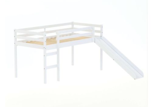 Birlea Frankie 3ft Single White Wooden Midsleeper Bed With Slide