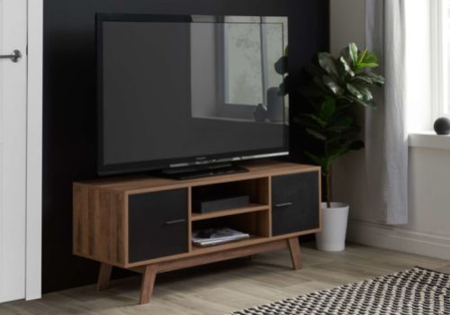 Birlea Shard TV Unit In Walnut And Black
