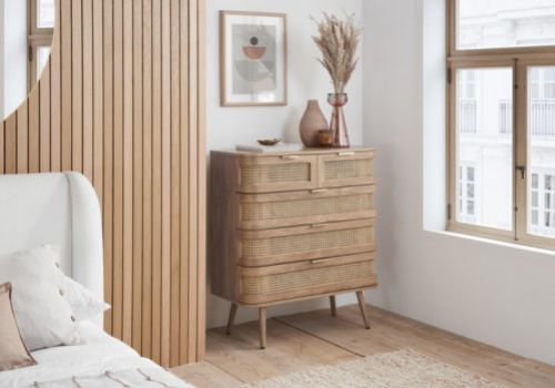 Birlea Noah Rattan 5 Drawer Chest
