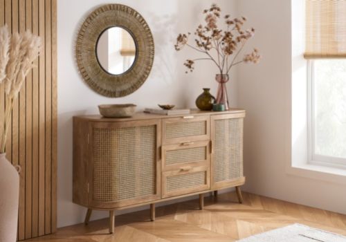 Birlea Noah Rattan 2 Door 3 Drawer Sideboard