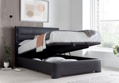 Kaydian Kirkby 6ft Super Kingsize Slate Grey Fabric Ottoman Storage Bed