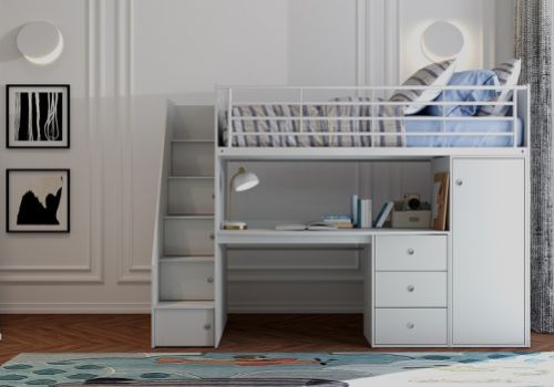 Flintshire Dakota Grey Wooden High Sleeper Bed