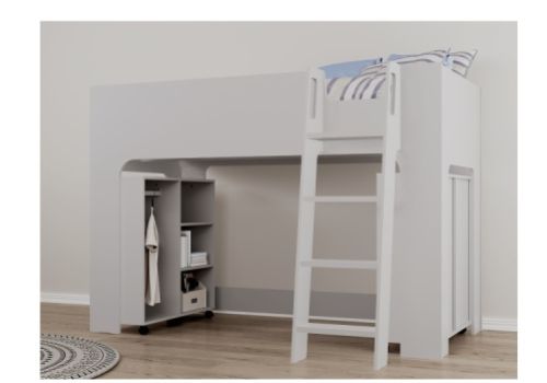 Flintshire Eden Grey Wooden Midsleeper Bed