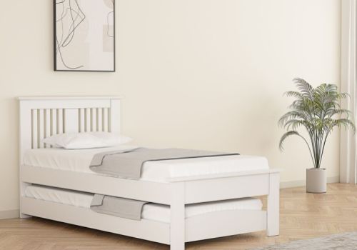 Flintshire Hendre 3ft Single White Wooden Guest Bed