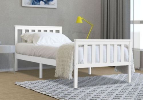 Flintshire Marnel 3ft Single White Wooden Bed Frame
