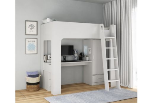 Flintshire Eden Grey Wooden High Sleeper Bed