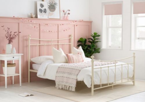 Birlea Emily 4ft Small Double Cream Metal Bed Frame