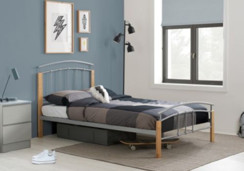 Birlea Tetras 3ft Single Silver Metal Bed Frame