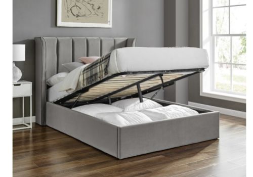 Limelight Polaris 4ft6 Double Silver Fabric Ottoman Bed Frame