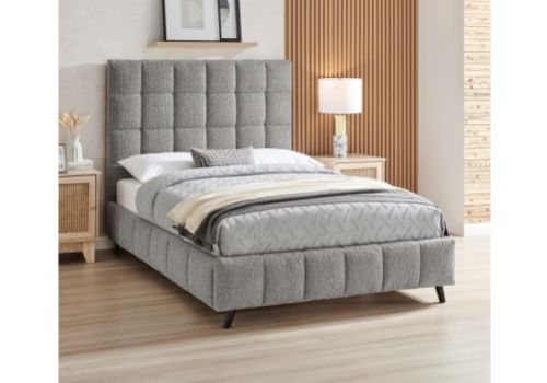 Limelight Starla Square 5ft Kingsize Dove Grey Boucle Fabric Bed Frame