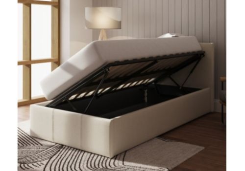 GFW Side Lift Ottoman 3ft Single Natural Fabric Bed Frame