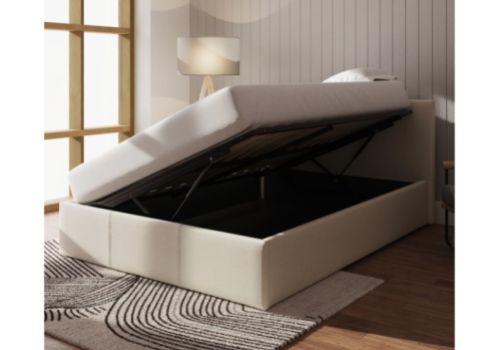 GFW Side Lift Ottoman 5ft Kingsize Natural Fabric Bed Frame