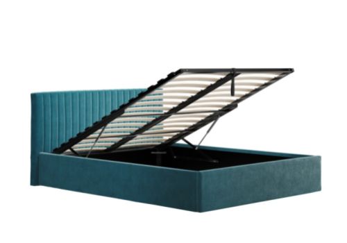 LPD Berlin 4ft6 Double Teal Fabric Ottoman Bed Frame