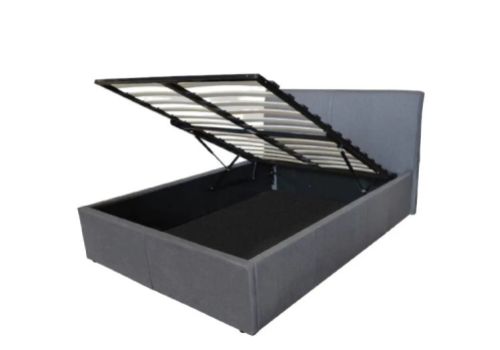 Metal Beds Texas 6ft Super Kingsize Grey Fabric Ottoman Bed Frame