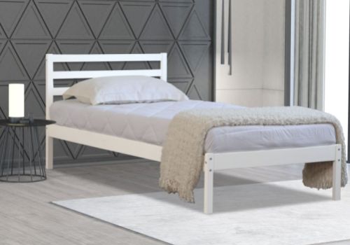 Flintshire Maxwell 3ft Single White Finish Wooden Bed Frame