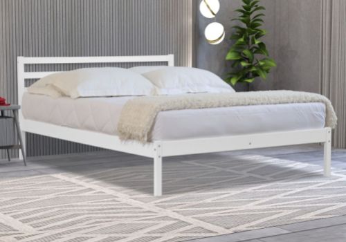 Flintshire Maxwell 4ft6 Double White Finish Wooden Bed Frame