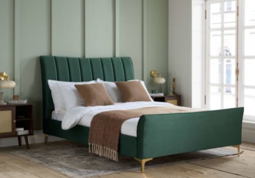 Birlea Clover 5ft Kingsize Green Velvet Fabric Bed Frame