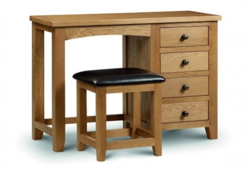 Julian Bowen Marlborough American Oak Small Single Pedestal Dressing Table