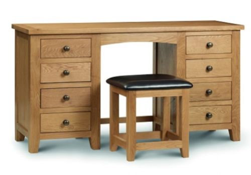 Julian Bowen Marlborough American Oak Double Pedestal Dressing Table