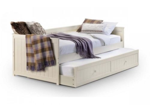 Julian Bowen Jessica Stone White Wooden Day Bed with Underbed