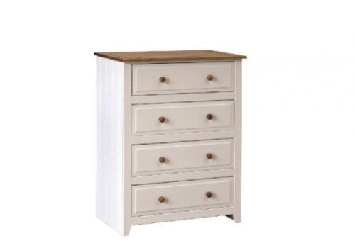 Core Capri 4 Drawer White Chest Of Drawers