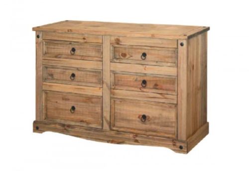 Core Corona Pine 3 + 3  Drawer Wide Chest