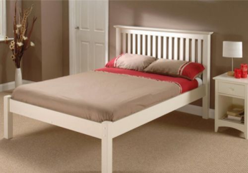 Julian Bowen Barcelona Low Foot End Stone White 4ft6 Double Wooden Bed