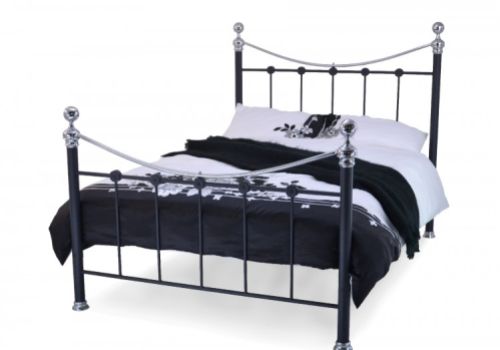 Metal Beds Cambridge 4ft6 Double Black Metal Bed Frame
