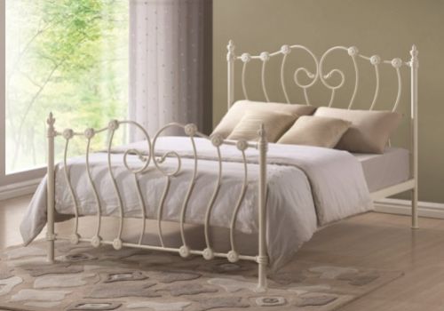 Time Living Inova 4ft Small Double Ivory Metal Bed Frame