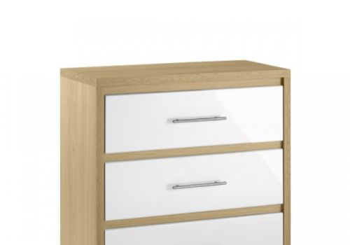 Julian Bowen Stockholm Oak and White 3 Drawer Wooden Chest