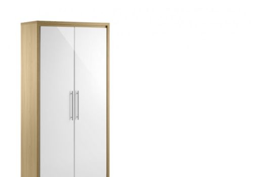 Julian Bowen Stockholm Oak and White 2 Door Wardrobe