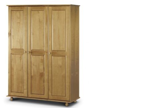 Julian Bowen Pickwick Pine Wooden 3 Door Fitted Wardrobe