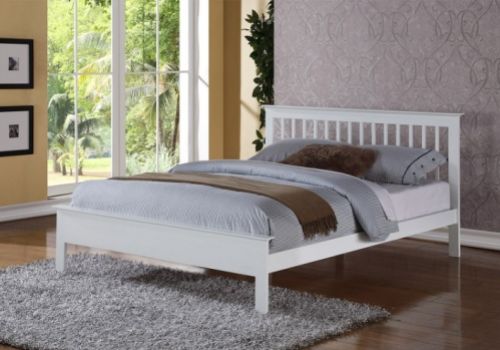 Flintshire Pentre 4ft6 Double White Wooden Bed
