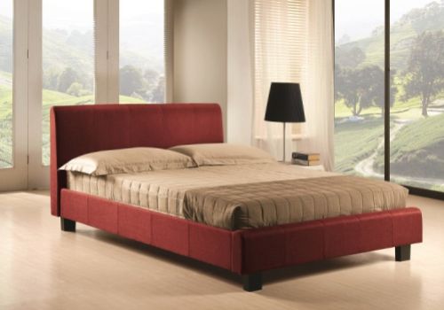 Time Living Hamburg 4ft Small Double Red Fabric Bed Frame