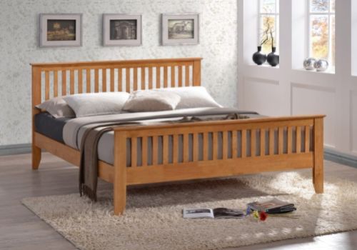 Time Living Turin 5ft Kingsize Honey Oak Finish Wooden Bed Frame