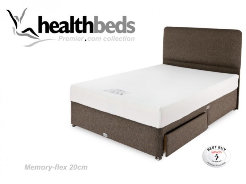 Healthbeds Memory Flex 2ft6 Small Single Divan Bed