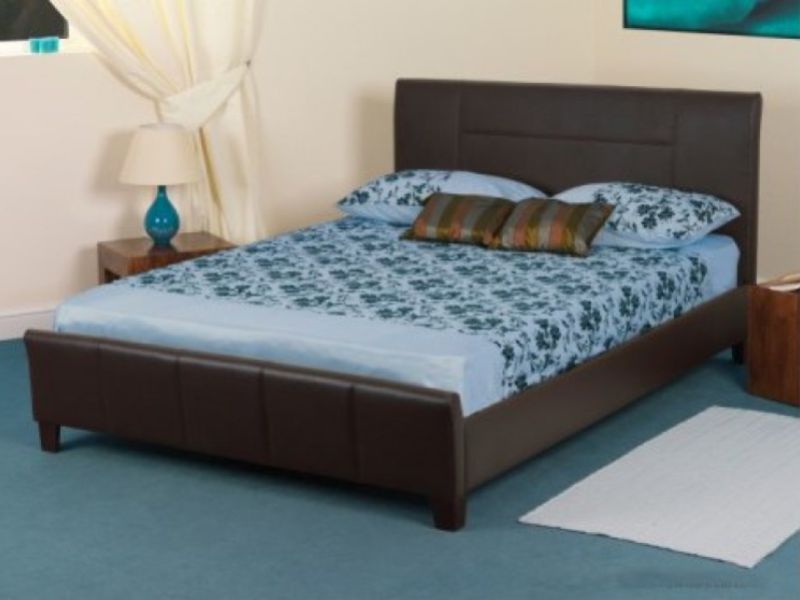 Sweet Dreams Grouse 5ft Kingsize Brown Faux Leather Bed Frame
