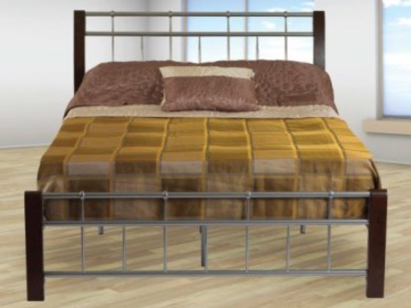 Sweet Dreams Sandpiper 4ft Small Double Dark Legs Silver Metal Bed Frame