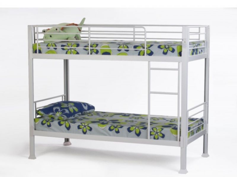 Metal Beds 3ft Single White Metal No Bolt Bunk Bed