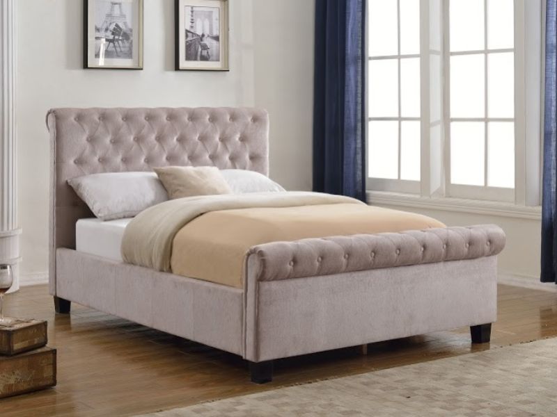 Flair Furnishings Lola 4ft6 Double Mink Fabric Bed Frame