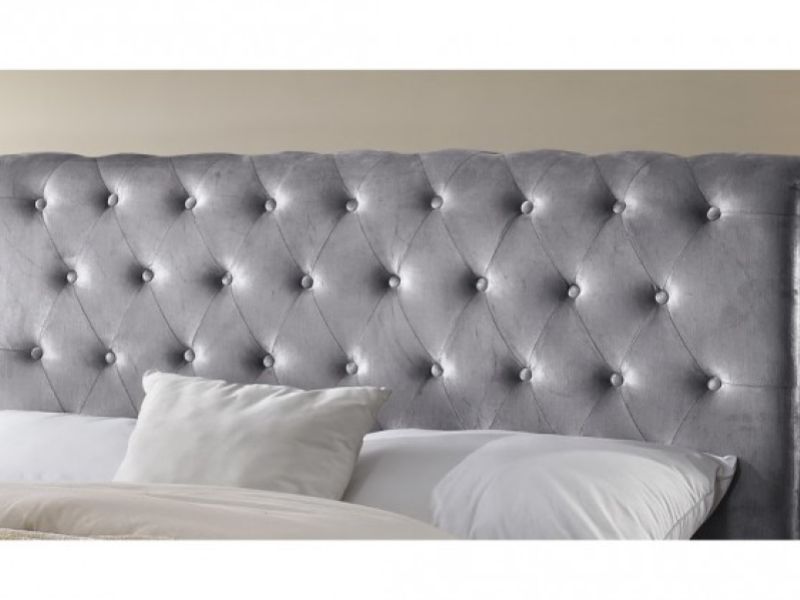 Flair Furnishings Lola 6ft Super Kingsize Silver Fabric Bed Frame