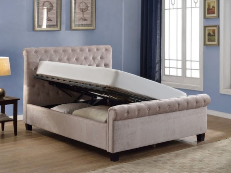 Flair Furnishings Lola 4ft6 Double Mink Fabric Ottoman Bed Frame