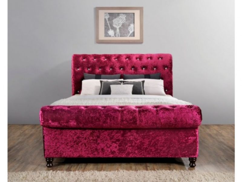 Birlea Bordeaux 4ft6 Double Plum Fabric Bed Frame