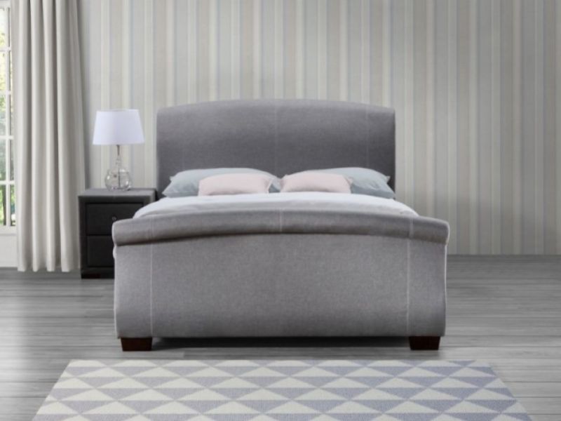 Birlea Barcelona 5ft Kingsize Grey Fabric Bed Frame with 2 Drawers