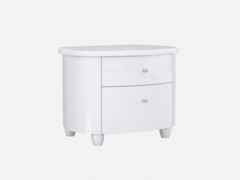 Birlea Aztec White Gloss 2 Drawer Nightstand
